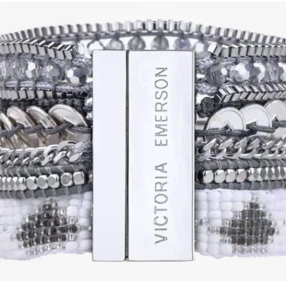 Victoria Emerson Silver and Gray Multi-Layer Bracelet - Picture 2 of 7
